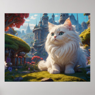 *~* Kattunge 5:4 Kitten White Long Hair Fantasy Poster