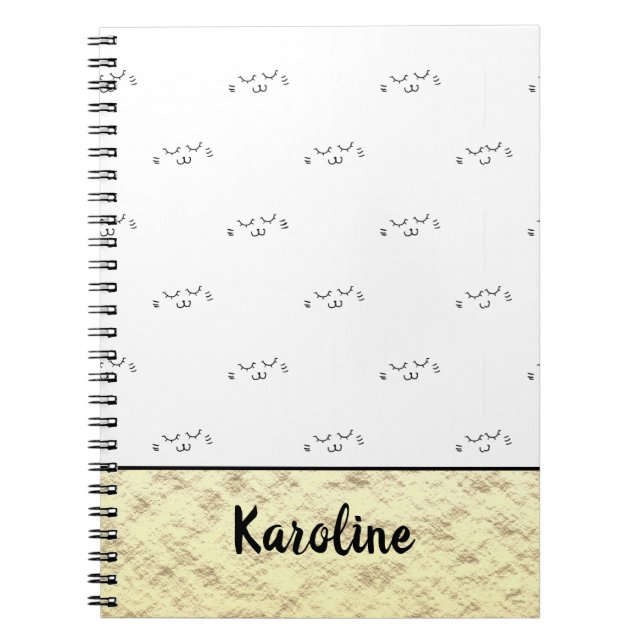 Kattunge Ansikte | Monogram Anteckningsbok (Framsidan)
