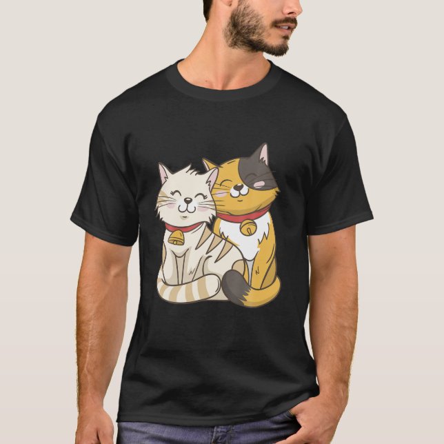 Kattunge Ansikte Smile Funny Cute Cat Women Girls  T Shirt (Framsida)