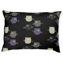 Kattunge ansiktsmönster i valfri färg säng för hus