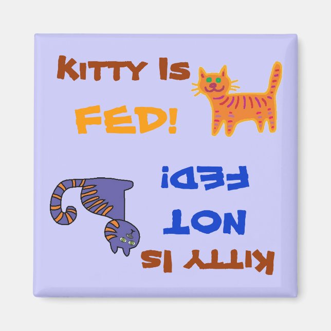 Kattunge är Matat/ej Matat Magnet (Framsidan)