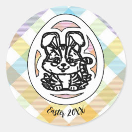 Kattunge är utklädd för Påsk! Runt Klistermärke