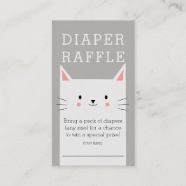 Kattunge Baby Shower Diaper Raffle Biljett Tilläggskort