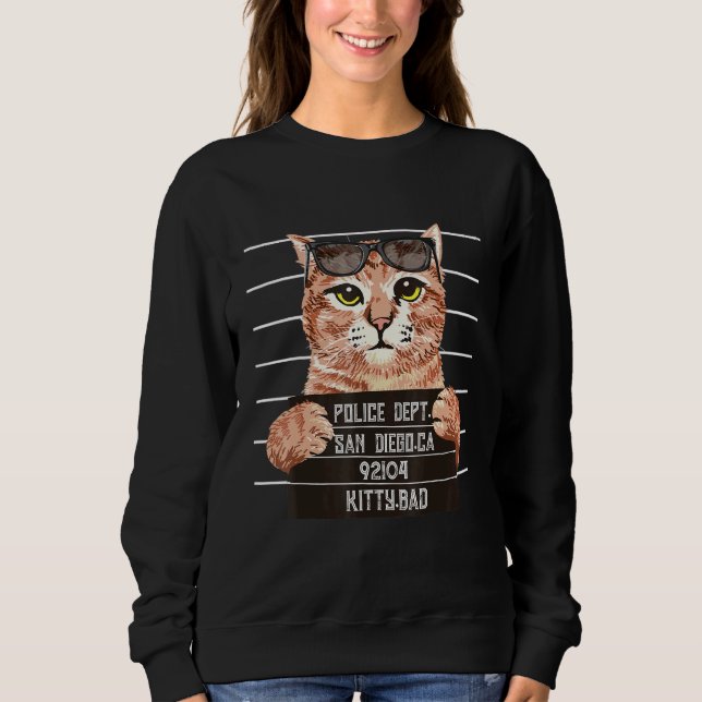 Kattunge Bad Prisoner Humous Graphic Cat T Shirt (Framsida)