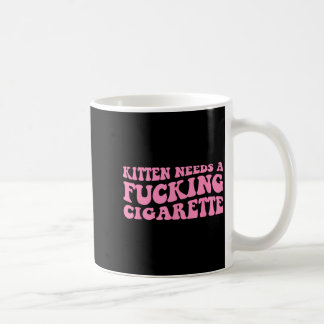 Kattunge Behöver En Cigarett Roligt Katt Skämt Kat Kaffemugg