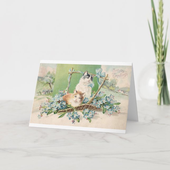 Kattunge Birthday Greetings Kort (Framsida)