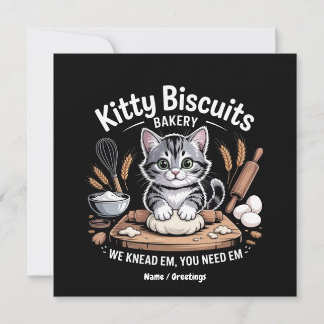Kattunge-biscuber vi vet att du behöver eM kute Inbjudningar (Framsida)