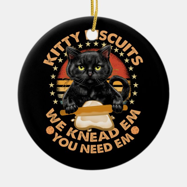 Kattunge-biscuber vi vet att du behöver mat julgransprydnad keramik (Framsidan)