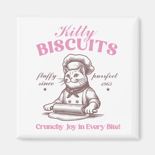 Kattunge Biscuits Adsible Cat Baker Skapar Biscuit Magnet (Framsidan)