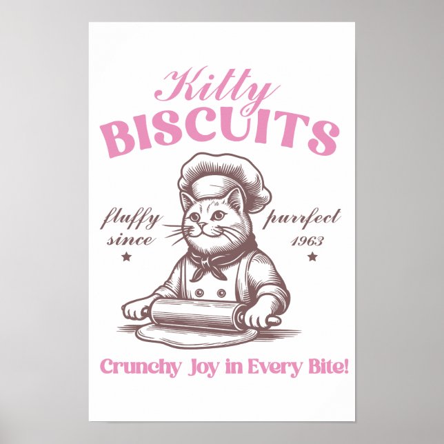 Kattunge Biscuits Adsible Cat Baker Skapar Biscuit Poster (Framsidan)