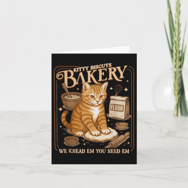 Kattunge Biscuits Bakery Funny Kort (Framsida)