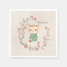 Kattunge Blommigt Personlig Namn Girly Kitten