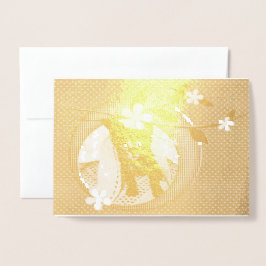 Kattunge, Blommor, Shamrocks och prickar, ZKOA Folierat Kort