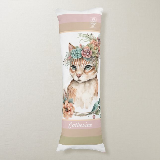 Kattunge Boho DBLsided pastel God kärlek var1 anpa Kroppskudde (Framsidan Vertikal)