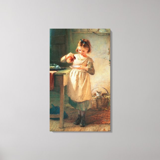 Kattunge Breakfast Canvastryck (Framsida)