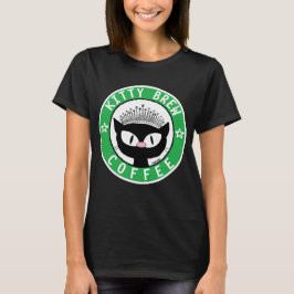 KATTUNGE BREW COFFEE LOGOTYP Black tecknad Cat T-S T Shirt