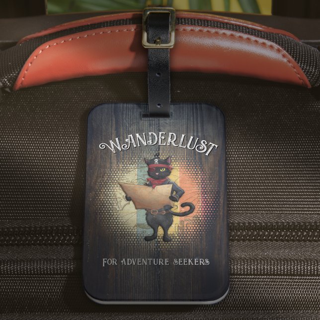 Kattunge Buccaneers Sunset Quest Bagagebricka (Kitty Buccaneer's Sunset Quest Luggage Tag)
