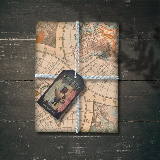 Kattunge Buccaneers Sunset Quest Presentetikett (Kitty Buccaneer's Sunset Quest Gift Tags)