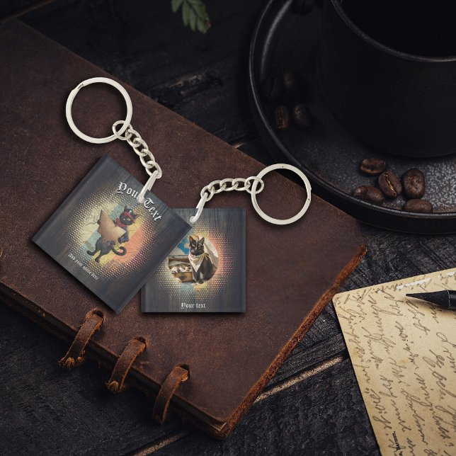 Kattunge Buccaneers Sunset Quest Square (Kitty Buccaneer's Sunset Quest Square Keychain)