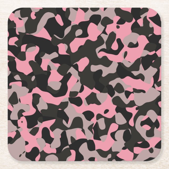 Kattunge Camo Underlägg Papper Kvadrat (Framsidan)