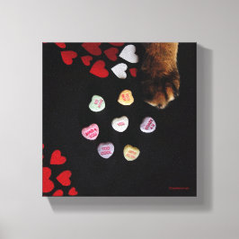 Kattunge Candy Hearts 8"x8" Wrapped Canvas