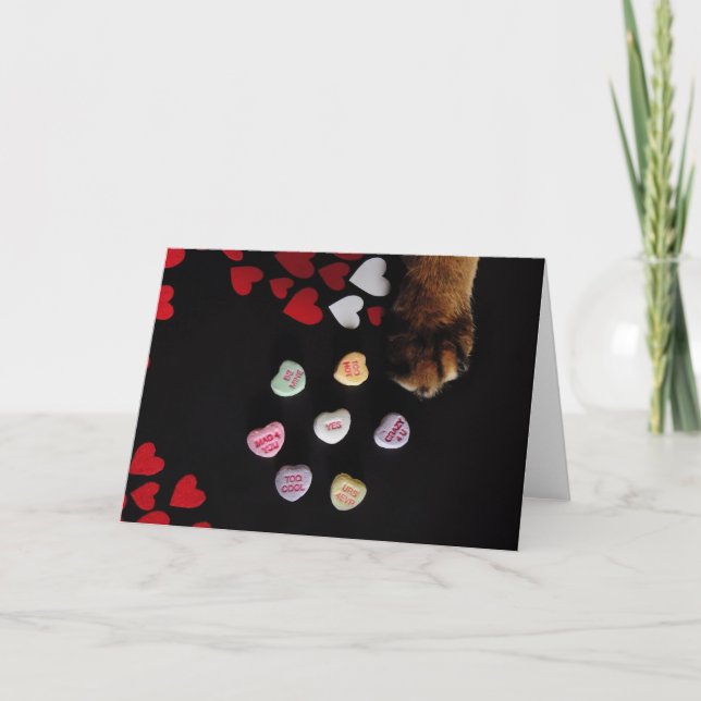 Kattunge Candy Hearts Valentine Day Card Helgkort (Framsida)