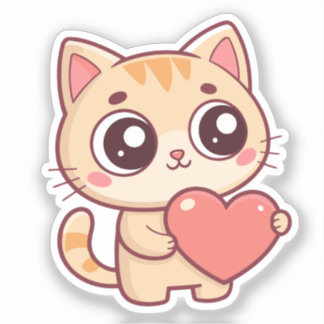 Kattunge Chaton Coeur Doux Klistermärken