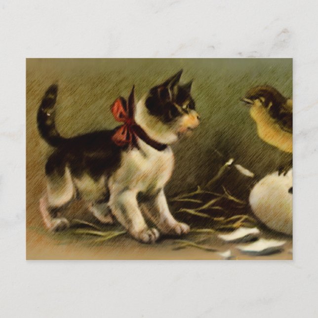 Kattunge- & chickpåskvykort helg vykort (Framsida)