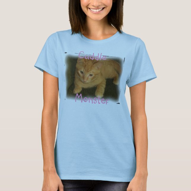 Kattunge ’Cuddle Monster’ Womens Baby Doll T-Shirt (Framsida)