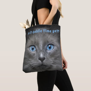 Kattunge Cuddle Time - Grått Cat Tygkasse
