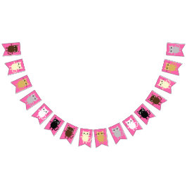 Kattunge Cute Barn Födelsedagsfest Vimplar