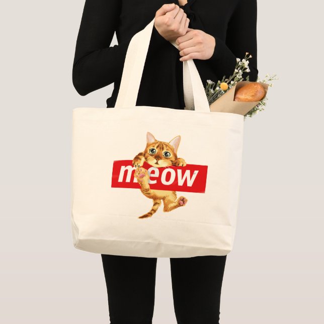Kattunge Design med Meow Skylt Jumbo Tygkasse (Framsida (produkt))