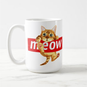 Kattunge design med Meow-skylt Kaffemugg