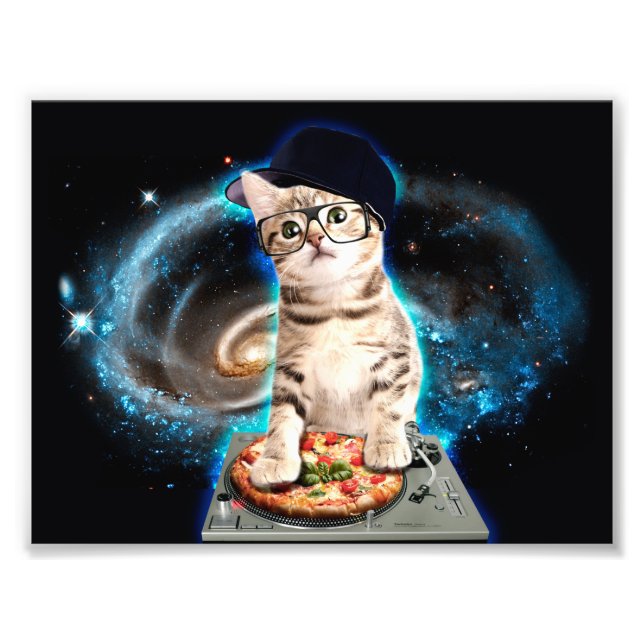 kattunge dj-katt fototryck (Framsidan)