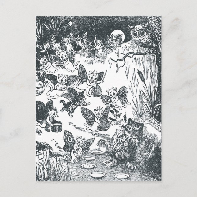 Kattunge Dream of Fairyland, Louis Wain Vykort (Framsida)