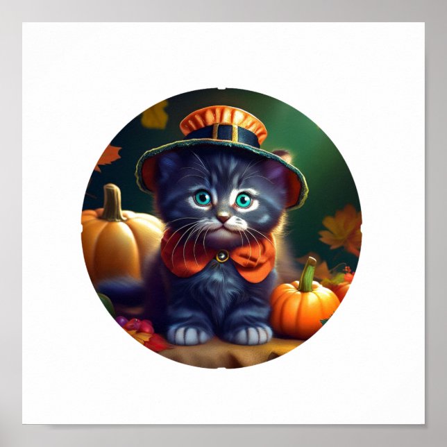 Kattunge firar Thanksgivingen Poster (Framsidan)