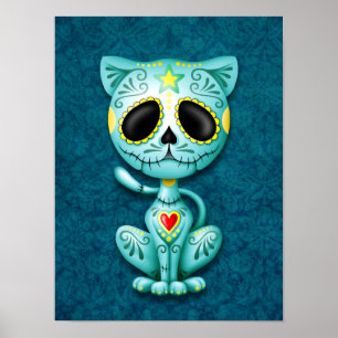Kattunge för blåttZombiesocker Poster