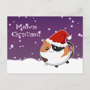 Kattunge för Kawaii julcalico Helg Vykort