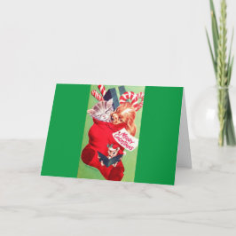 Kattunge för valp för baby för mitt- århundrade helgkort