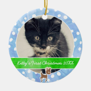 Kattunge första jul Rudolph Julgransprydnad Keramik