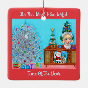 Kattunge Första jul Träd Head Vas Jultomten Julgransprydnad Keramik