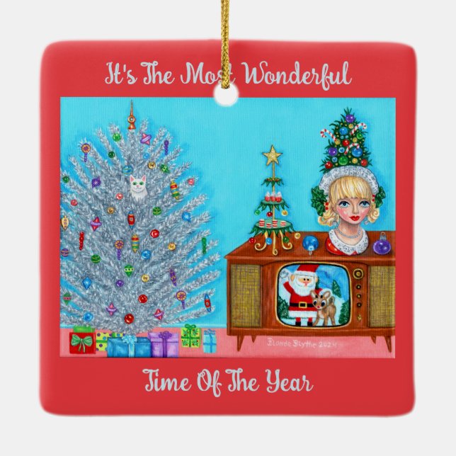 Kattunge Första jul Träd Head Vas Jultomten Julgransprydnad Keramik (Baksida)