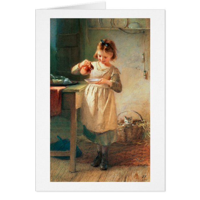 Kattunge frukost hälsningskort (Framsidan)