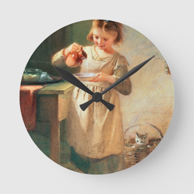 Kattunge frukost rund klocka (Framsida)