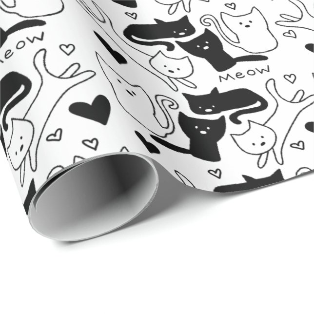 Kattunge Galore Mönster Presentpapper (Rullad Hörn)