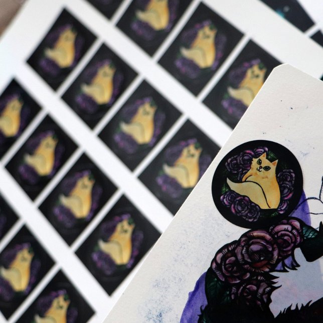 Kattunge Garden Runt Klistermärke (Skapare uppladdad)