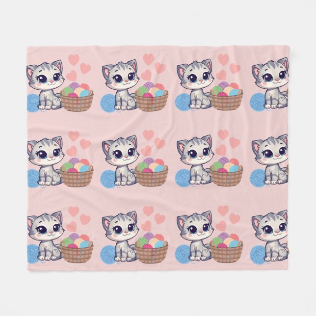 Kattunge & Garn Fluffig Filta Fleecefilt (Framsidan (Horisontell))