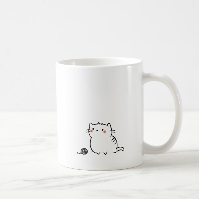 Kattunge & garn kaffemugg (Höger)