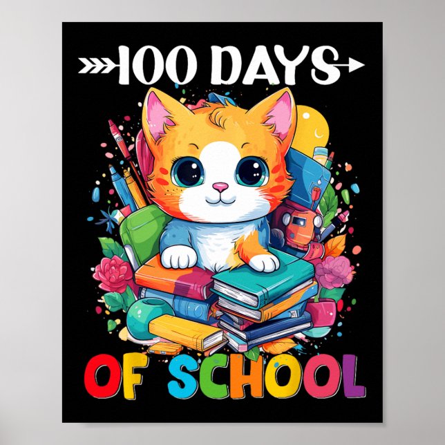 Kattunge-gåvor för skolmatsalar 100 dagar Smarte Poster (Framsidan)