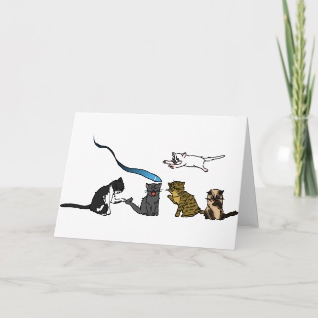 Kattunge-hälsningskort för lycklig Fars dag Kort (Framsida)